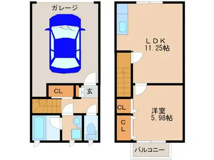 アウトリメッサ(1LDK/1階)の間取り写真