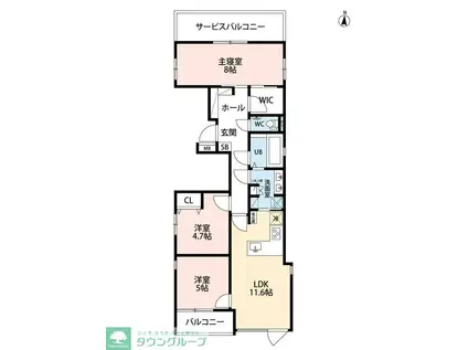 URNA SANDS(3LDK/5階)の間取り写真