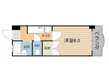 ヨーロピア高麗(1K/3階)の間取り写真