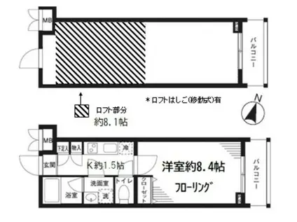 THE PRIME(1K/5階)の間取り写真