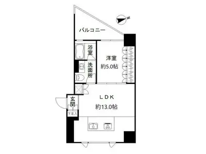 RODIA立川(1LDK/2階)の間取り写真