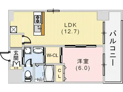アドバンス神戸グルーブ(1LDK/5階)の間取り写真
