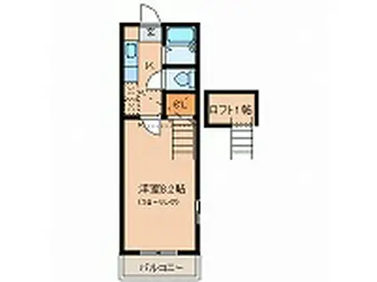 リトルシャトー上杉(1K/1階)の間取り写真