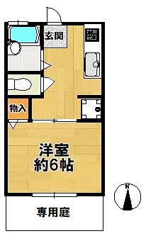 ブランシェ(1K/1階)の間取り写真