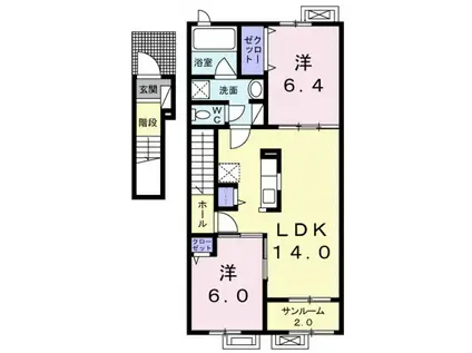 アルモニー(2LDK/2階)の間取り写真
