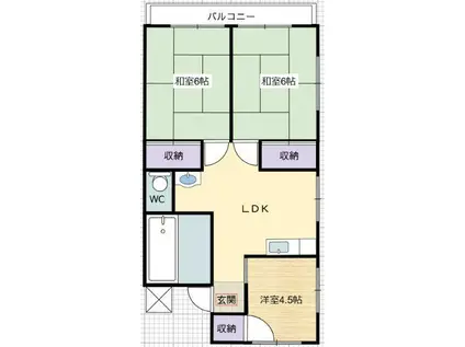 ピアコート川奈(3DK/2階)の間取り写真