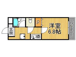 ソレイユ新伊丹(1K/1階)の間取り写真