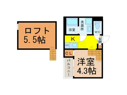 ハーモニーテラス柳森町(1SK/1階)の間取り写真