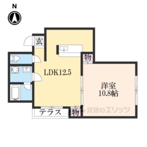キルトハウス(1LDK/1階)の間取り写真