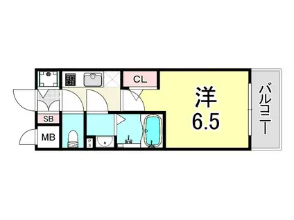 エスリード大阪デュアルゲート(1K/8階)の間取り写真