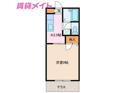 パストラルヴィラC(1K/1階)の間取り写真