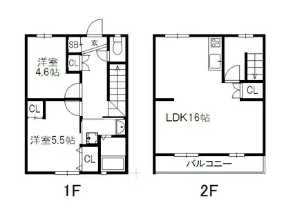 エル・セレーノ西大路(2LDK/1階)の間取り写真