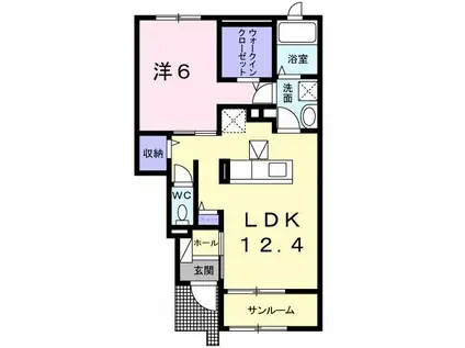 モダニスタ A(1LDK/1階)の間取り写真