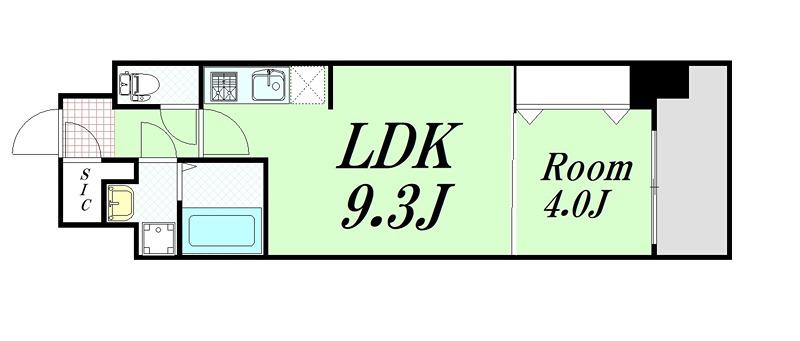 スプランディッド淀屋橋DUE(1LDK/7階)の間取り写真