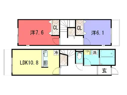 銀閣寺 麓庵(2LDK/1階)の間取り写真