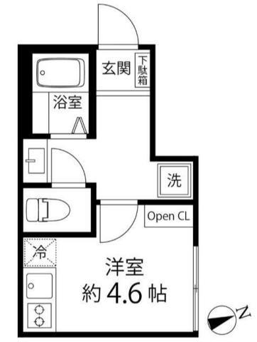TS CUORE三ツ境II(ワンルーム/1階)の間取り写真