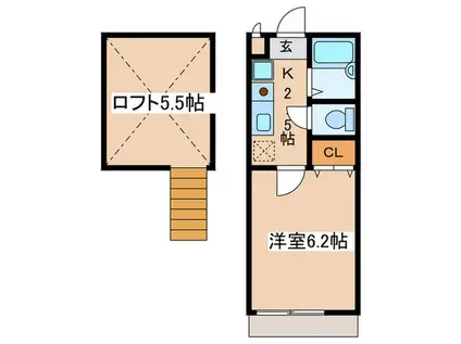 ビラ510 NO.5(1K/1階)の間取り写真