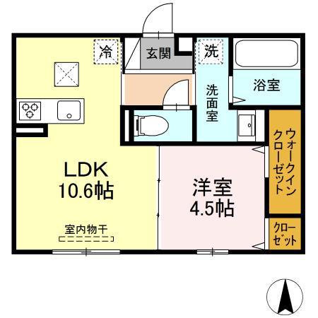 シャインテラス(1LDK/1階)の間取り写真