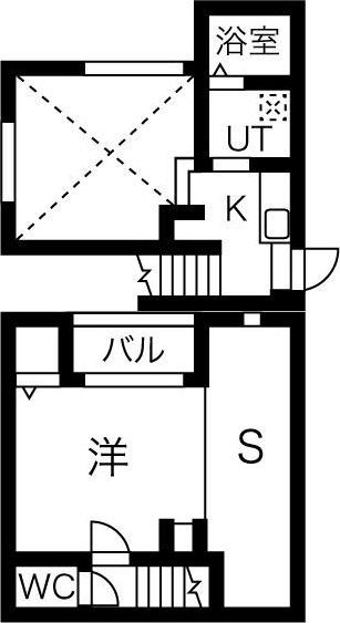バウ・コーポ栄生(1K/1階)の間取り写真