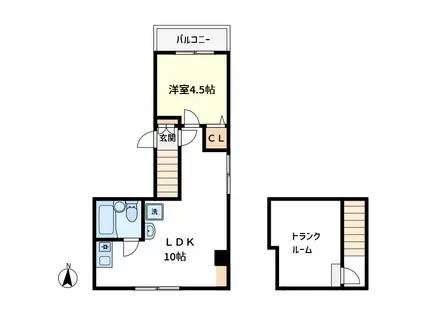 祥日東日本橋ビル(1LDK/6階)の間取り写真