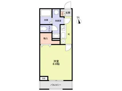 ROSE TERRACE(1K/2階)の間取り写真