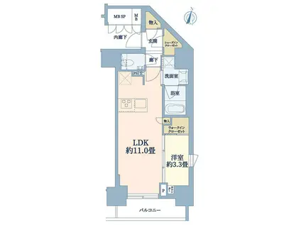 ルジェンテ藤沢(1LDK/14階)の間取り写真