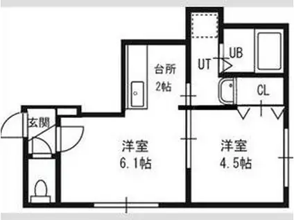 WISTERIA―S(1LDK/1階)の間取り写真