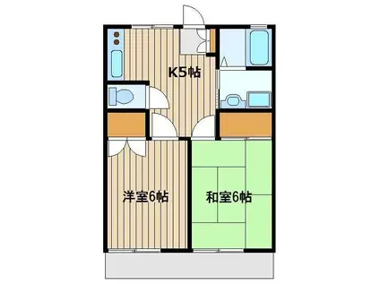 ソレアードI(2K/1階)の間取り写真