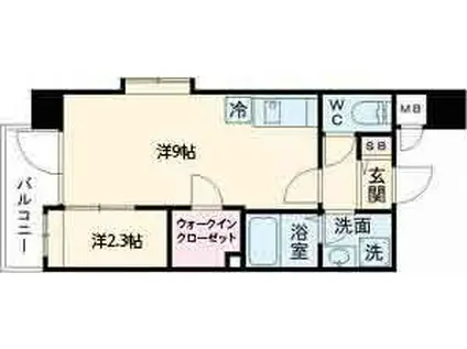 レブリアント千代(1LDK/2階)の間取り写真