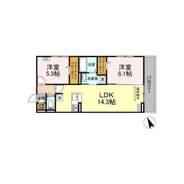 D-ROOM YT(2LDK/2階)の間取り写真