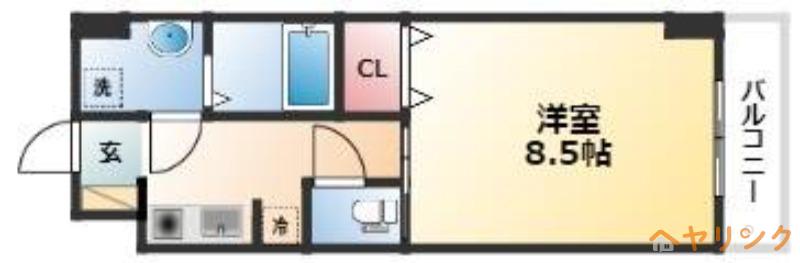 サン笠取(1K/4階)の間取り写真