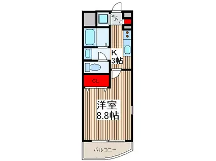 プレスティージュ(1K/1階)の間取り写真