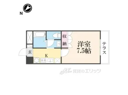 メゾン・ラヴィアンローズⅡ(1K/2階)の間取り写真