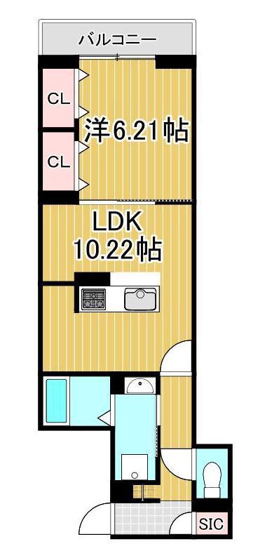 アナシエ亀有(1LDK/3階)の間取り写真