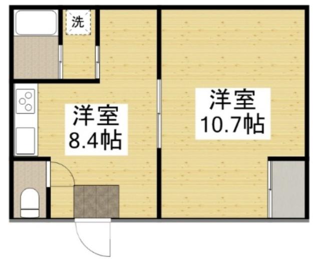 藤井ビル(1LDK/3階)の間取り写真