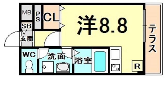 SOL.LEVANTEX(ワンルーム/1階)の間取り写真