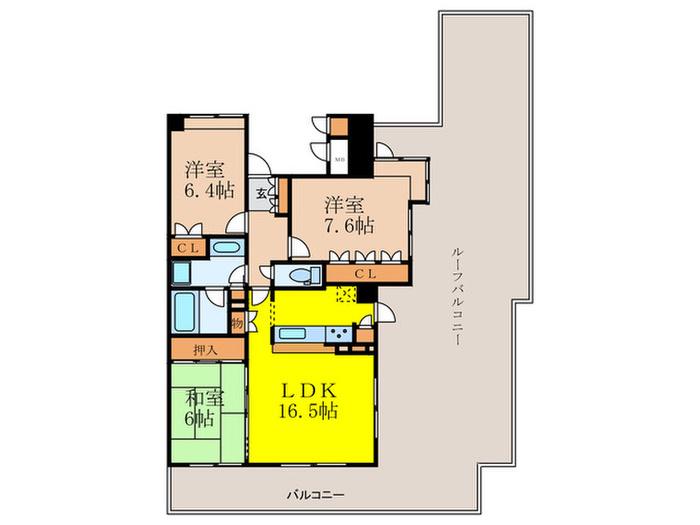 ジオ千里桃山台5番館(3LDK/6階)の間取り写真