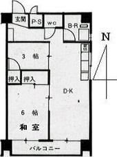 豊国ビル(1LDK/6階)の間取り写真
