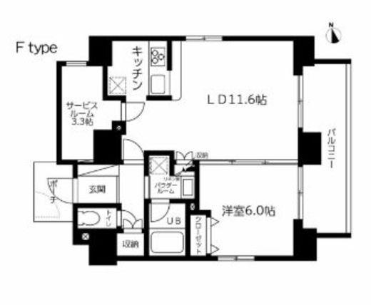 スカイコート蔵前II(2LDK/14階)の間取り写真