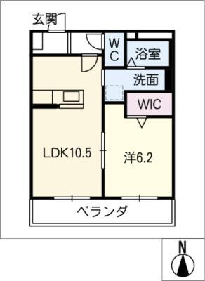 ラ・カーサ フェリーチェ(1LDK/1階)の間取り写真