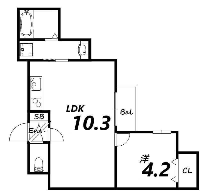 ARUO29(1LDK/3階)の間取り写真