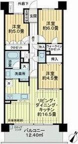 ライオンズ鳴子グランヒルフォート(3LDK/6階)の間取り写真