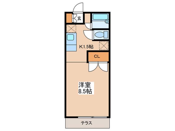 メゾンドカルム(1K/1階)の間取り写真