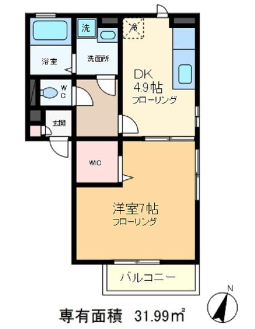 アネックス浮間II(1DK/1階)の間取り写真
