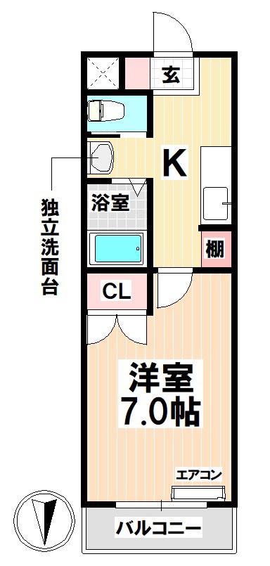 A・CITY瑞穂雁道(1K/3階)の間取り写真
