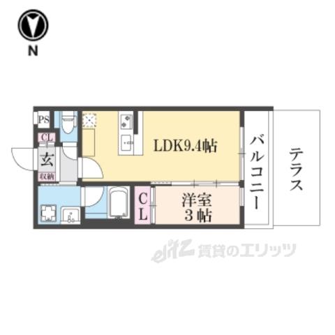ESTRUTHKYOTO2(1LDK/1階)の間取り写真