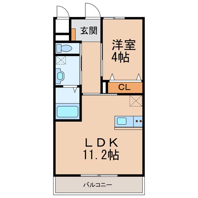 グランアセット宮前(1LDK/1階)の間取り写真