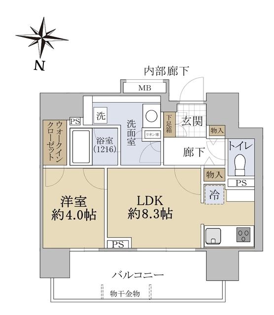 ブランズタワー札幌大通公園(1LDK/12階)の間取り写真