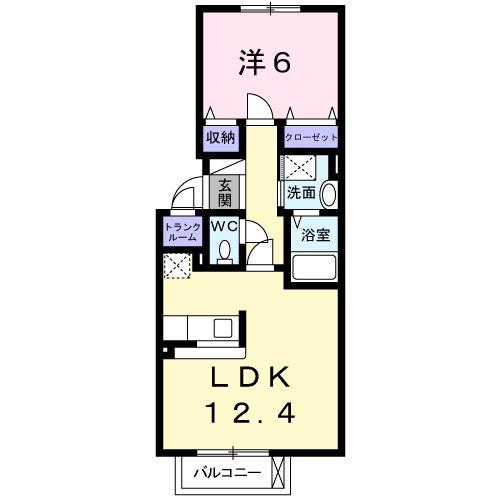 エレガンス(1LDK/1階)の間取り写真