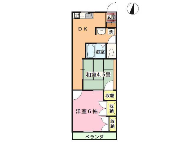 ハイム大和(2DK/3階)の間取り写真
